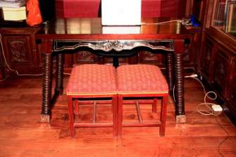 Desck with Colonial work of nickel silver