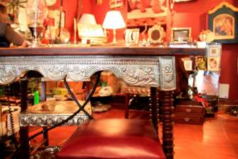 Desck with Colonial work of nickel silver