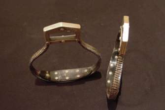 Stirrups  pure silver damascene